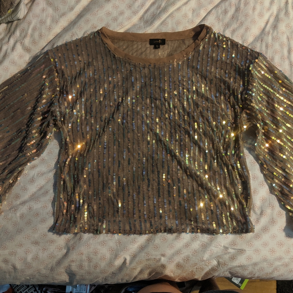 Sequin mesh top